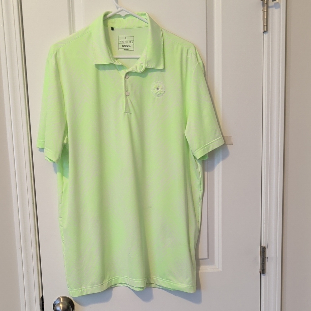 Adidas Men's Neon Green Polo Shirt